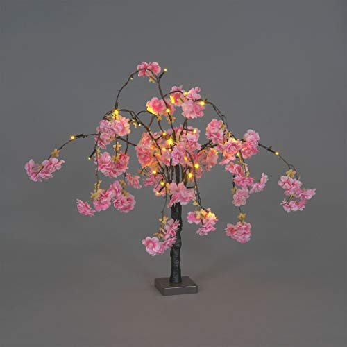 Garden Store Direct 60cm Cherry Blossom Tree w/Warm White LED's - Battery Operated for Indoor Use. 2 Types Available (Dark Pink)