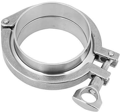 3 Tri Clamp Set, Stainless Steel 304 Triclamp + 3 Sanitary Fitting(ID72mm OD 3 Inch) + Viton Gasket, Tri Clover Ferrule Fitting for Homebrew Beer