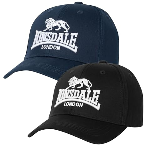 Lonsdale Unisex keps dubbelpack Wiltshire dubbelpack, Svart/mörk marinblå, En Storlek
