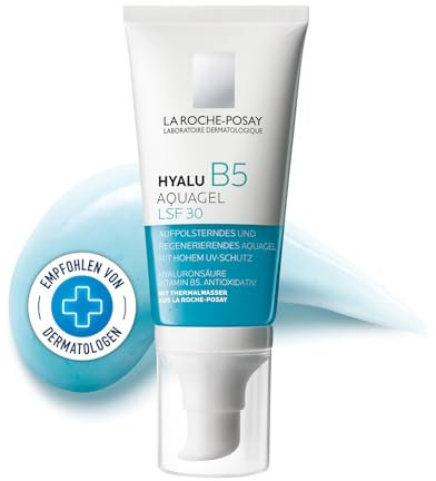 La Roche Posay Aquagel Anti-arrugas, Tratamiento Reparador, Rellenador y Protector, Fotoprotección SPF30, Apto para Pieles Sensibles, Fórmula con Ácido Hialurónico, Hyalu B5, 50 ml