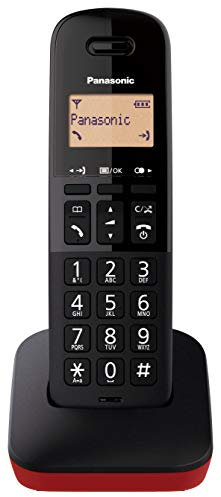 Panasonic KX-TGB610SPR Teléfono Inalámbrico Digital, Unidad Base y 1 Auriculares, Identificador Y Bloqueador de Llamadas, Volumen Mejorado del Receptor, Resistente A Golpes, Pantalla LCD, Rojo