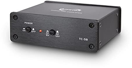 Dynavox TC-5B Phono-Vorverstärker, kompaktes Metall-Gehäuse, für Plattenspieler mit MM-Abtast-Systemen, optionaler Batteriebetrieb, schwarz