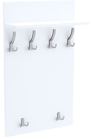 AKKE 120x60 | MAXI Garderobenpaneel Wandgarderobe Garderobe Wandpaneel Kleiderstange ALUMINIUM | WEISS