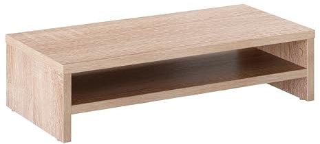 RICOO Monitor Ständer für Computermonitore Monitorständer - 54 x 26 x 14 cm Schreibtischaufsatz Eiche/Sonoma FS0114-ES Bildschirmerhöhung Bildschirmständer Laptop Tisch Lapdesk Laptoptisch