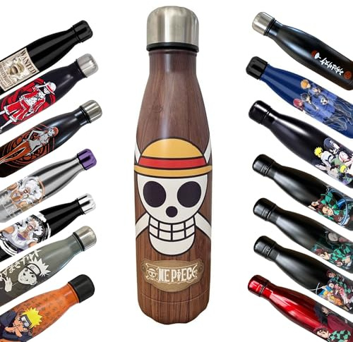 Homadict - Bouteille Isotherme One Piece - - Tête de mort sunny - Maintien Chaud et Froid 12h - Sport, Voyage, Quotidien - 500ml - BPA Free - Licence Officielle