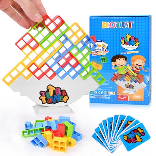HOTUT Tetra Tower Balance Toys, 48pcs Tetris Stacking Game, Balance Stacking Toy Games, Montessori Educational Toys, Birthday Gifts for Children