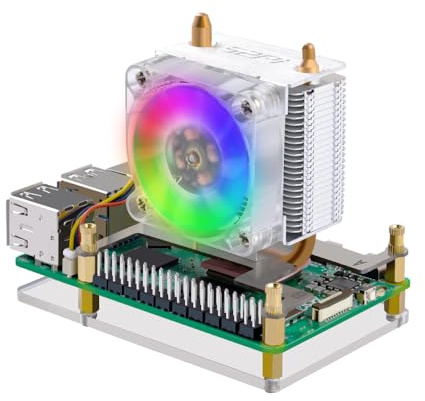 GeeekPi ICE Tower Cooler for Raspberry Pi 5, with Aluminum Heatsink and RGB Cooling Fan for Raspberry Pi 5 2GB/4GB/8GB/16GB