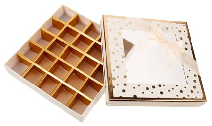 Mobestech Schokoladenverpackungsbox Leere Geschenkschachtel Für Geburtstage Und Valentinstag Fächer Mit Klarsichtfenster Für Süßigkeiten Und Kleine Kuchen