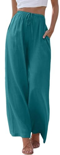 WILLBEST ballettstrumpfhose mädchen Sporthose Damen 7/8 Locker Leicht Hosen Damen Locker Jeans Bootcut Normale leibhöhe Yogahose Baumwolle Haremshose Große Größen Sommer Hosen