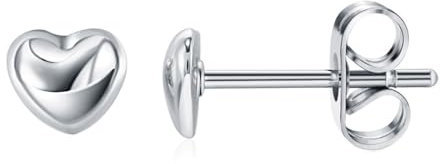 Ohrstecker Kupfer, Ohrstecker Damen Silber Einfaches Poliertes Herz Ohrringe Damen
