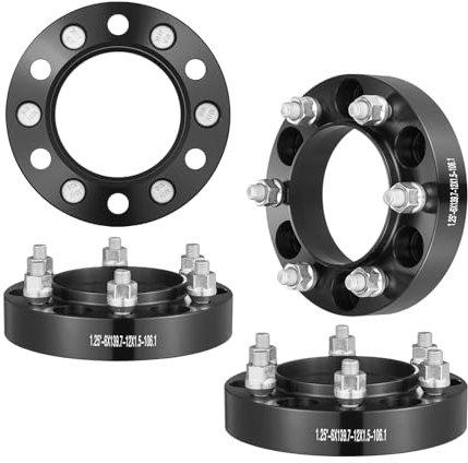 VEVOR Distanziali per Ruote, Adattatori per Ruote 31,75 mm 6 x 139,7 mm Distanziatore Forgiato 6 Alette, Distanziali Mozzi Auto M12 x1,5 Foro da 106,1 mm Adatti per Toyota e Lexus 1979-2023, 4 Pezzi