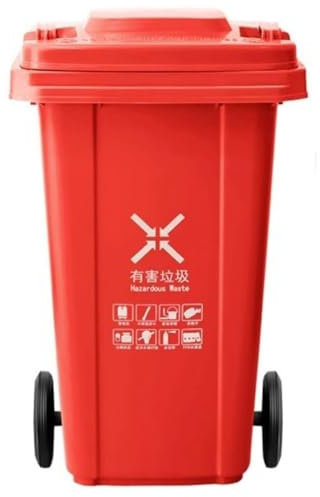 Contenedor Basura For Exteriores 100 L, 120 L, Con Ruedas Bote Basura Grande Con Asa Antideslizante Estable Resistente Al Aplastamiento For Restaurantes Oficinas Almacenes(Red,120L)