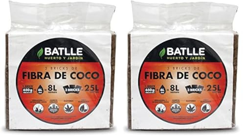 Batlle Briques ET Blocs DE Fibre DE Coco, 12x4.5x4.5 cm (Lot de 2)