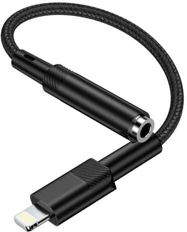 kigpozi Lightning auf 3.5mm Kopfhörer Adapter für iPhone, Aux Audio Kabel | Lightning 3.5mm Kopfhöreranschluss Adapter, Kopfhörer Aux Audio Kabel Konverter, für iPhone 14 13 12 11 XR XS X 8 7 6 iPad