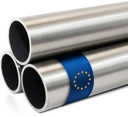 Stahl-Shop24 Edelstahlrundrohr Ø 40x2 mm Länge 500 mm Edelstahlrohr | Edelstahl V2A 1.4301, geschweißt & geschliffen, korrosionsbeständig - Handlaufgeländer, Treppengeländer & Geländerpfosten