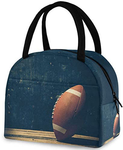 Insulated Lunch Bag American Football On Board Insulated Lunch Container Waterproof Lunch Container Lunch Box Bags Storage Tote Bag, for Camping, Travel, Work