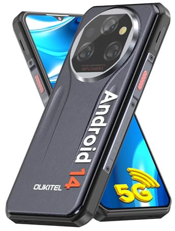 OUKITEL WP39 Téléphone Portable Incassable 5G, 24(6+18) Go+256Go/2To Smartphone Incassable Android 14, 11000mAh/18W, 6.6 FHD+2.4K, 64MP+32MP, Dual SIM/GPS/NFC/Fingerprint, Telephone de Chantier -Noir