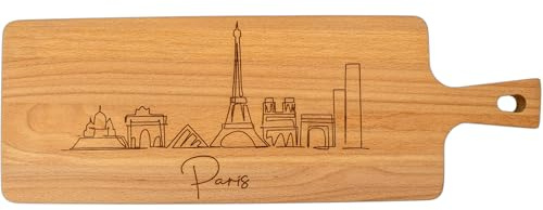 ERNESTINE - Planche à découper en bois ville de Paris - planches de cuisine pour fromage ou charcuterie - Idée cadeau anniversaire, retraite, fête des pères, fêtes des grands-pères - haute qualité