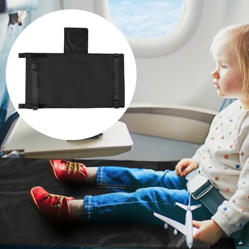 Eyoulife Flugzeug Fußstütze Kinder Hängematte rutschfest Faltbar 75x42cm, Flugzeug Sitzverlängerung Kleinkind mit Verstellbarem Druckknopfverschluss für Kleine Kinder Flugreisen