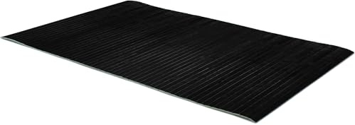Comart - Tappeto Cucina Bamboo - 50x180 cm - Fondo Antiscivolo - Lavabile - Bambù Naturale Trattato - Resistente agli Schizzi - Passatoia Multiuso - Effetto Legno Lucido - Bambu Colorato - Nero
