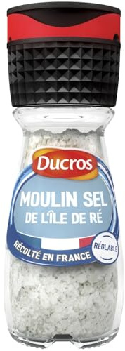 DECRO – Moulin Sel Marin de l'Île de Ré, Assaisonnement Naturel pour Saveurs Authentiques (60g) - Le lot de 4
