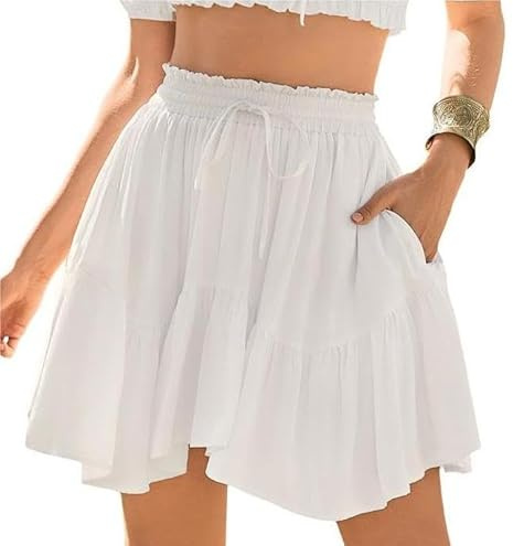 SCARLET DARKNESS Dam boho kort minikjol med byxor vintage medeltida | Stegad svängkjol | snöre elastiskt midjeband | sidofickor | delat foder | renässans | fritid | festival | sommar