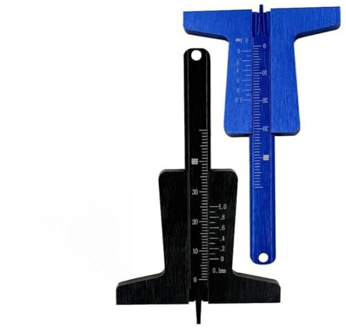 CashMuch Medidor de profundidad de banda de rodadura de neumáticos de 0 a 50 mm, medidor de neumáticos de aleación de aluminio con sonda resistente para coches, motocicletas, camiones y remolques