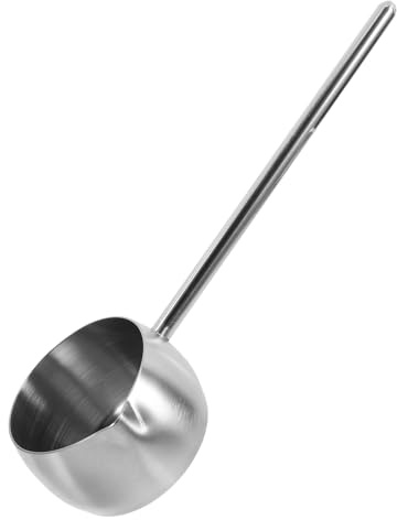 TOGEVAL Mestolo per Cucina in Acciaio Inox 304 da 280ml con Manico, Resistente e Confortevole, Cucchiaio per Olio da Riscaldamento per Uso in Cucina e Ristoranti