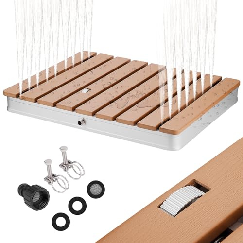 Qdreclod Bodendusche Gartendusche Rechteckig mit Fußrad-Steuerung bis 3,5m Höhe, Outdoor Dusche UV-beständig & rutschfest für Pool, Garten und Sauna