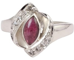 Bague en argent sterling 925 avec grenat rouge naturel clouté CZ