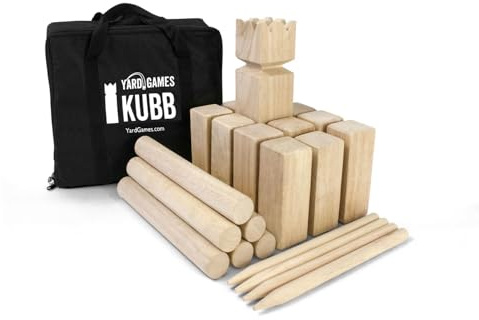 Yard Games Kubb Premium Size Outdoor Tossing Game with Carrying Case, Instructions, and Boundary Marker