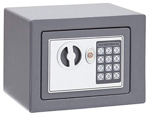 Domus ARREGUI D-HE/0 Cassaforte in Acciaio con Serratura Elettronica, Cassaforte a Mobile per Abitazioni, Tastiera con Codice Programmabile, con Chiave di Emergenza, 17 x 23 x 17 cm, 5 L