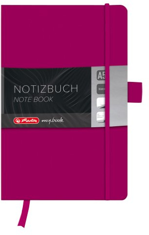 Herlitz 11369022 Notizbuch my.book Classic A5, 96 Blatt, blanko, berry