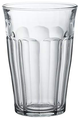 Duralex Set 4 Vasos Vidrio Templado 36cl Apilables, Pack Vasos Cocina Resistentes para Agua Zumo Refresco, Uso Diario, Colores Surtidos Colección Picardie