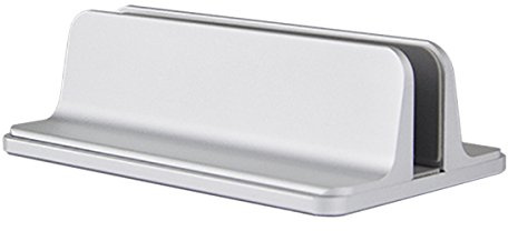 MOSISO Vertical Laptop Stand, Adjustable Aluminum Alloy Holder, Silver | Desk Space-Saving Stand Compatible with MacBook Air/Pro/Laptop/Notebook/Computer/Tablet