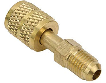 Mumusuki Nuevo Adaptador de latón AC R410A de 1/4 Macho a 5/16 Hembra con Manguera de Carga del núcleo de la válvula para bombear