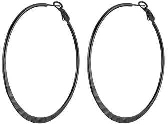 PROSTEEL Damen flache Hoop Ohrringe 30mm/40mm/60mm/80mm Edelstahl/18k vergoldet Creolen groß Kreis Kreolen Ohrschmuck Accessoire für Frauen Mädchen