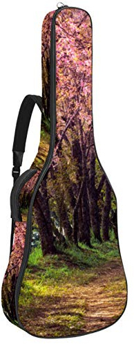 Gitarrentasche mit Reißverschluss, wasserdicht, weich, für Bassgitarre, Akustik- und klassische Folk-Gitarre, Pink Grove