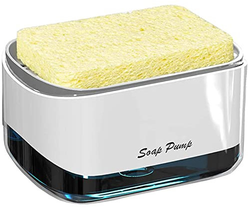 Nordun Juego de dispensador de jabón líquido, Dispensador de Bomba de jabón y Soporte de Esponja para dispensador de jabón de Cocina Dispensadors de Lavabo sobre encimera,dispensador de detergente