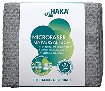 HAKA Microfaser Universaltuch,1 Stück, 60×50 cm, Glas & Spiegel, saugfähig