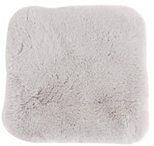 CB Home & Style Kunstfell Dekofell Teppich rosa grau Taupe Creme Sitzkissen Lammfellimitat Felloptik Verschiedene Größen (Grau, 38 x 38 cm)