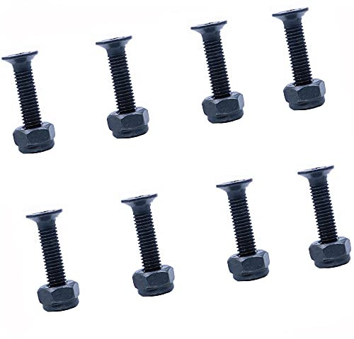 ANCLLO Skateboard-Schrauben / Muttern für Longboard, 27 mm, Schwarz, 16 Stück