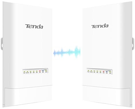 Tenda OS3 Ponte WiFi Esterno Access Point (867 Mbps / 5GHz, Antenna direzionale da 12 dBi, 4 porte LAN 10/100 Mbit/s, portata 5 km, gestione centralizzata) (Confezione da 2)