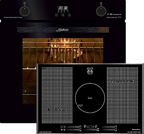 Kaiser EH 6367+KCT 777 FI La Perle, Four électrique, Autark, 79L, tournebroche, four encastré, 10 fonctions + kit de cuisinière à induction Autark Free Zone 77 cm