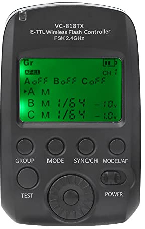 Trigger, VISICO VC818TX E TTL Flash Trigger Wireless 2.4G Transmitter Maximum Support for 1 8000s High Speed Synchronization Supports 8 Channels 30ID