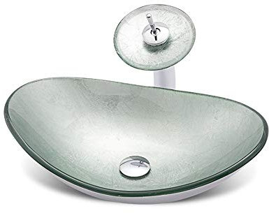 Salles de bains Lavabo Vasque à poser Lavabo en verre Lavabo de salle de bain en forme de lingot Bassin d'art créatif au-dessus du lavabo pour salle de bain (Color : Green, Size : 36x10cm) Double