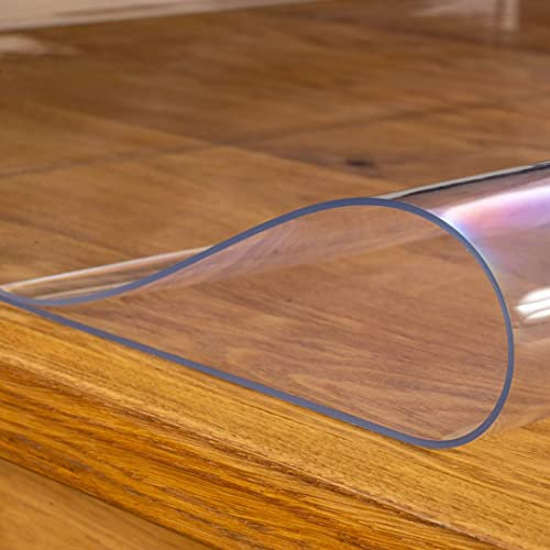 laro 2 mm Dicke Tischfolie Transparent Durchsichtig Abwaschbar Garten-Tischdecke Tischschutz-Folie PVC Plastik-Tischdecken Wasserabweisend Eckig Meterware, Größe:60x118