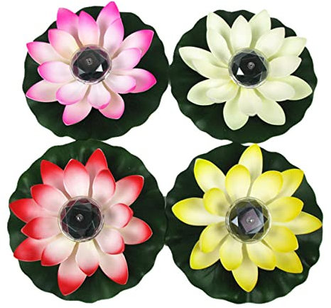 UKCOCO LED Piscine Lumière Extérieure Lumière Solaire Piscine Extérieure Nénuphar Solaire Pour Nénuphar Lumières Flottant Lumières Pour Mariage Lampe Lotus Accessoires