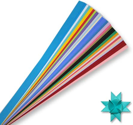 Multicolor Mix Papierstreifen für Webprojekte (Multi Color Packs), Papierstreifen für Fröbelsterne, deutsche Sterne und Fröbelsterne, 100 Streifen pro Packung (2,5 x 63,5 cm)