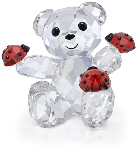 Swarovski Kris Bear Viel Glück Bär, Detailverliebter Bär aus Mehrfarbigem, Strahlendem Kristall